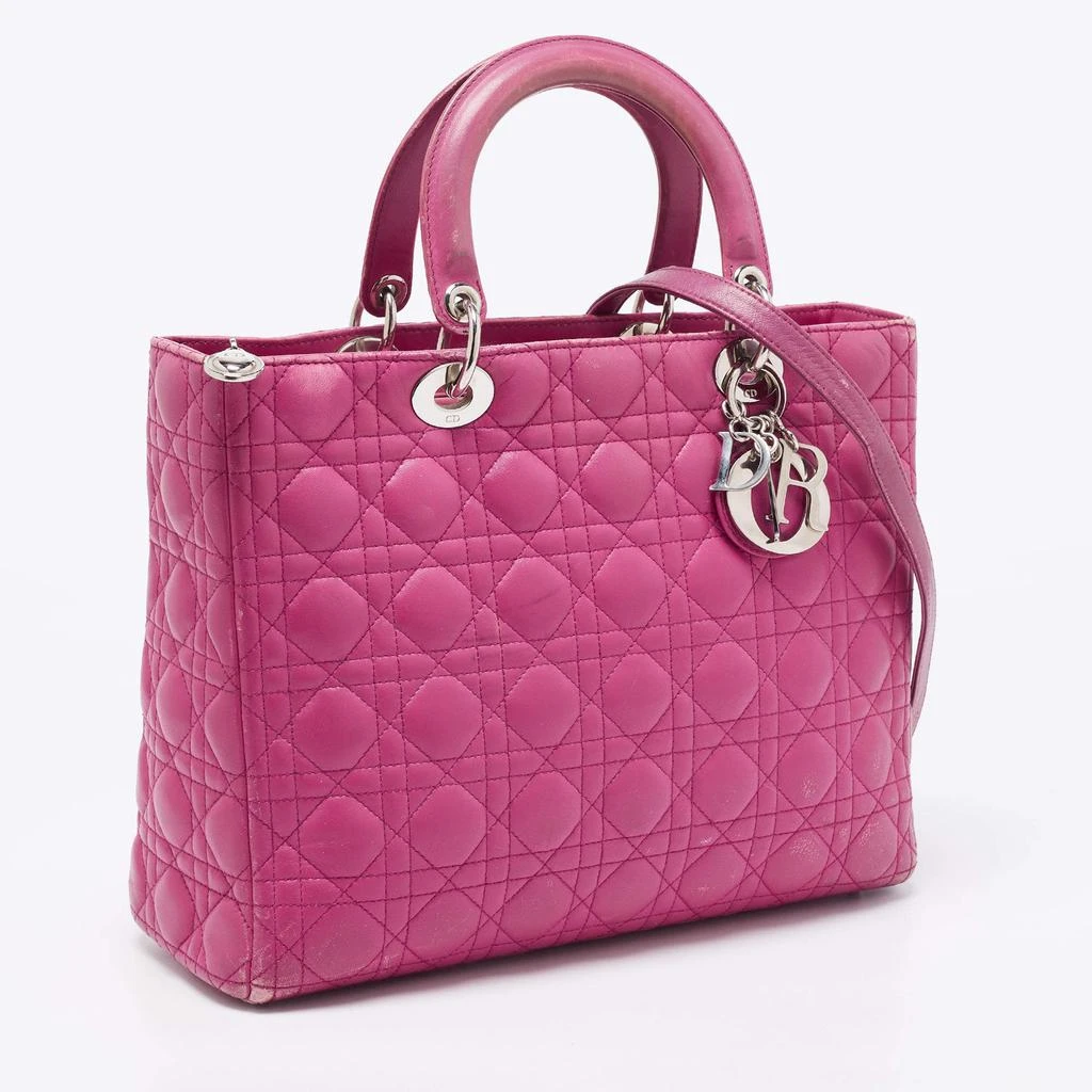 商品[二手商品] Dior|Dior Pink Cannage Leather Large Lady Dior Tote,价格¥5800,第3张图片详细描述