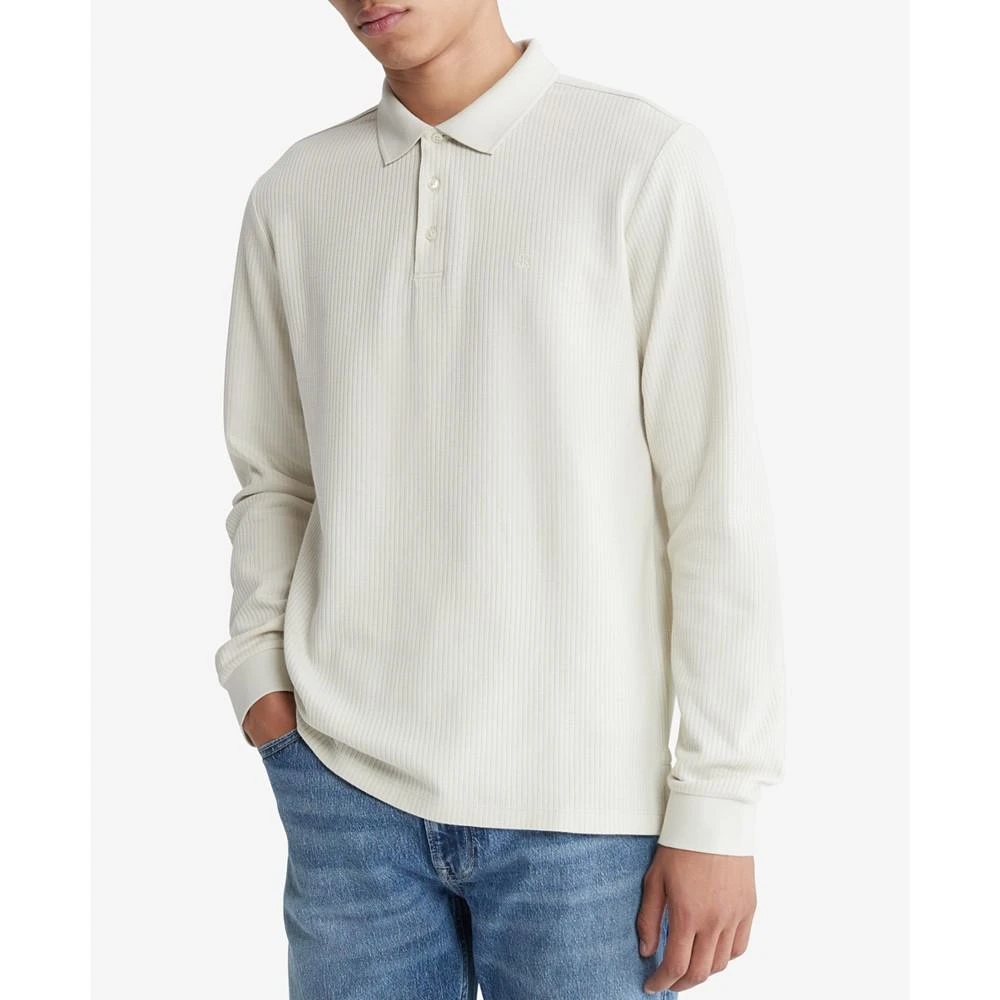 商品Calvin Klein|Men's Regular-Fit Drop Needle Long-Sleeve Polo Shirt,价格¥284,第1张图片