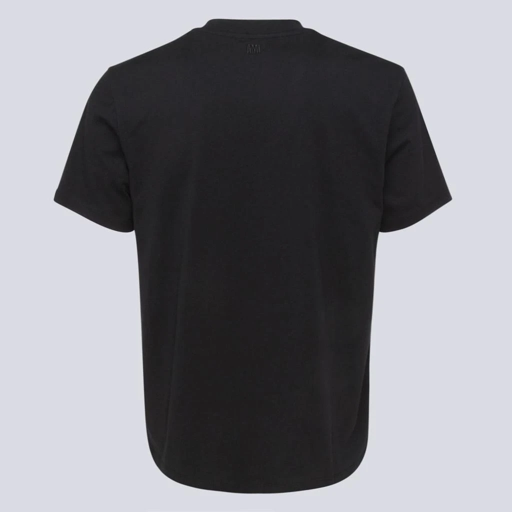 商品AMI|AMI ALEXANDRE MATTIUSSI BLACK COTTON T-SHIRT,价格¥914,第2张图片详细描述