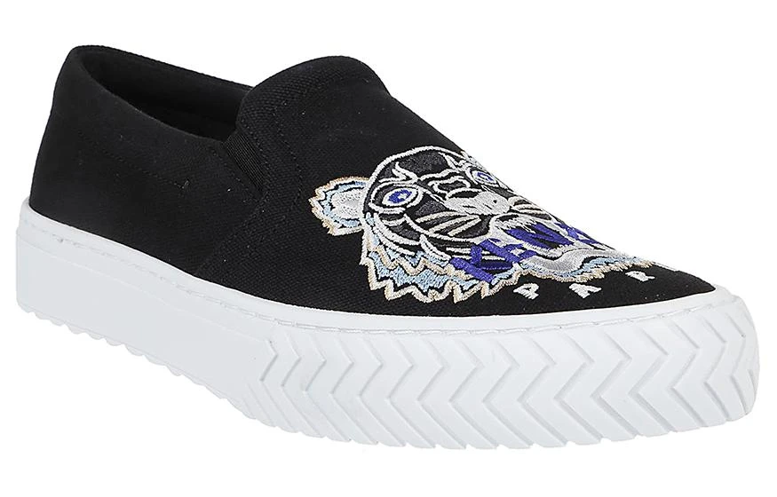商品[国内直发] Kenzo|高田贤三 虎头刺绣图案 懒人鞋休闲 时尚板鞋 男款 白黑,价格¥3701,第3张图片详细描述