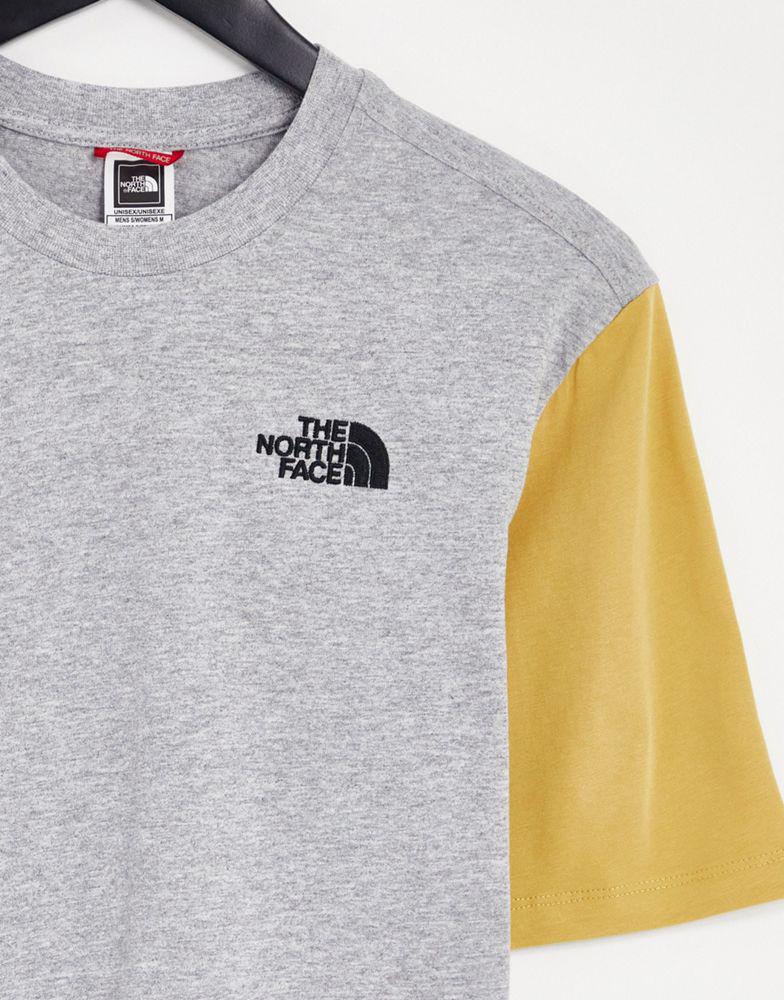The North Face Essential Colourblock t-shirt in grey/ tan Exclusive at ASOS商品第4张图片规格展示