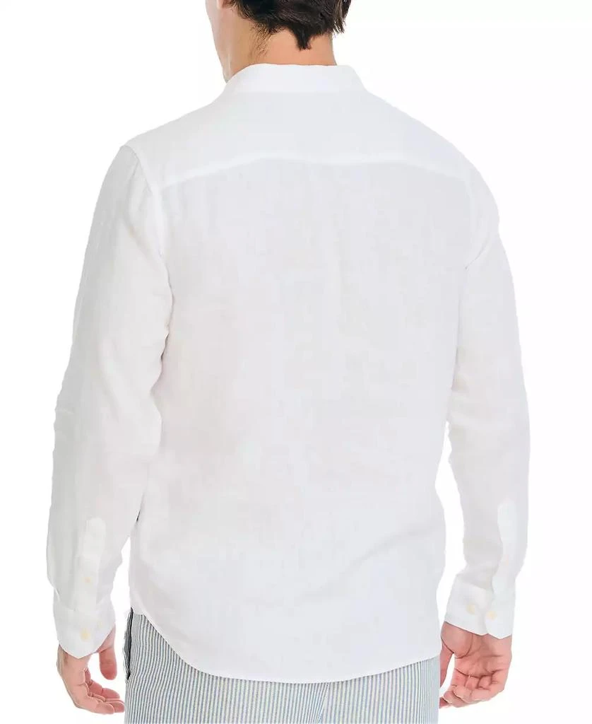 商品Nautica|Men's Classic-Fit Long-Sleeve Button-Up Solid Linen Shirt,价格¥657,第2张图片详细描述