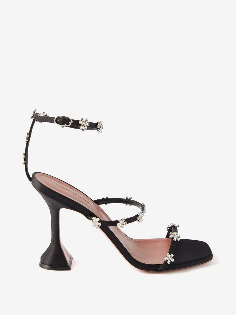 商品Amina Muaddi|Lily 95 crystal-embellished satin sandals,价格¥16174,第1张图片