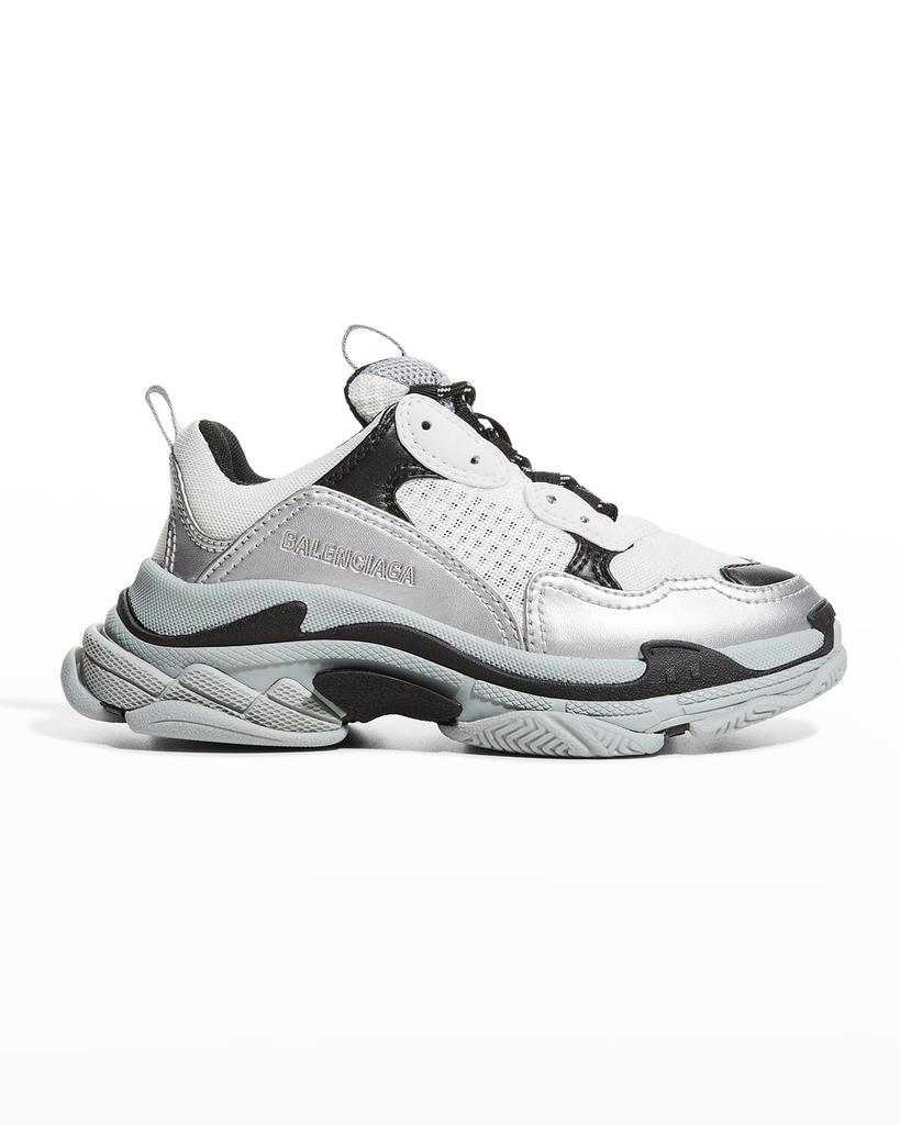 商品Balenciaga|Kid's Triple S Metallic Chunky Sneakers, Baby/Toddler/Kids,价格¥4656,第1张图片