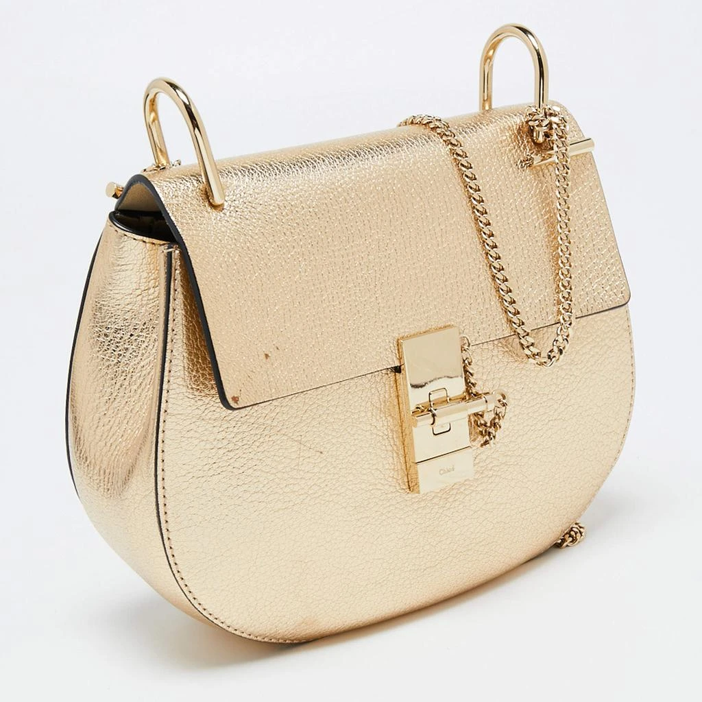 商品[二手商品] Chloé|Chloe Metallic Gold Leather Medium Drew Shoulder Bag,价格¥3467,第3张图片详细描述