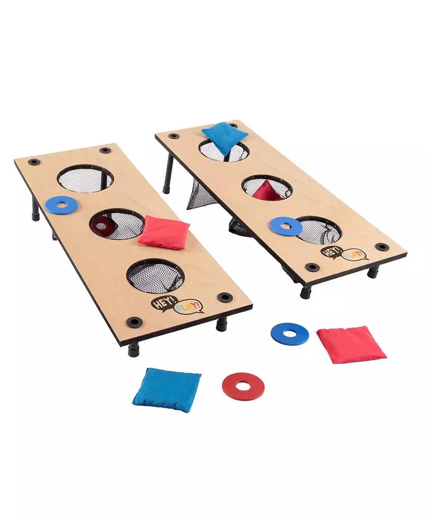 商品Trademark Global|Hey Play 2-In-1 Washer Pitch And Beanbag Toss Set - Indoor Or Outdoor Wooden Classic Team Backyard And Tailgate Party Games For Kids And Adults,价格¥505,第1张图片