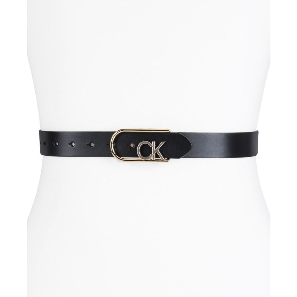 商品Calvin Klein|Two-Tone Monogram Buckle Leather Belt,价格¥163,第7张图片详细描述