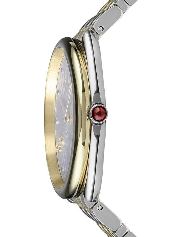 商品Salvatore Ferragamo|Cuir Two-Tone Stainless Steel Bracelet Watch,价格¥4367,第2张图片详细描述
