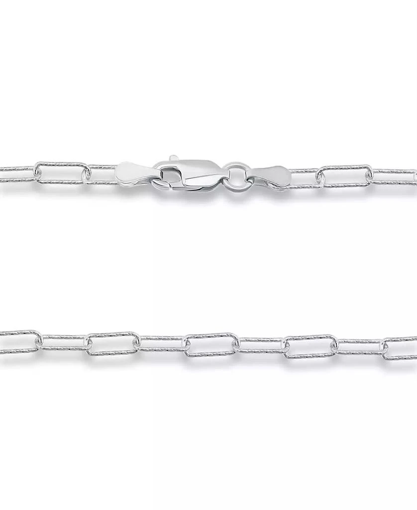 商品Giani Bernini|Diamond-Cut Paperclip Chain Link Bracelet (7-1/4") in Sterling Silver or 18k Gold-plated Sterling Silver, Created for Macy's,价格¥141,第3张图片详细描述