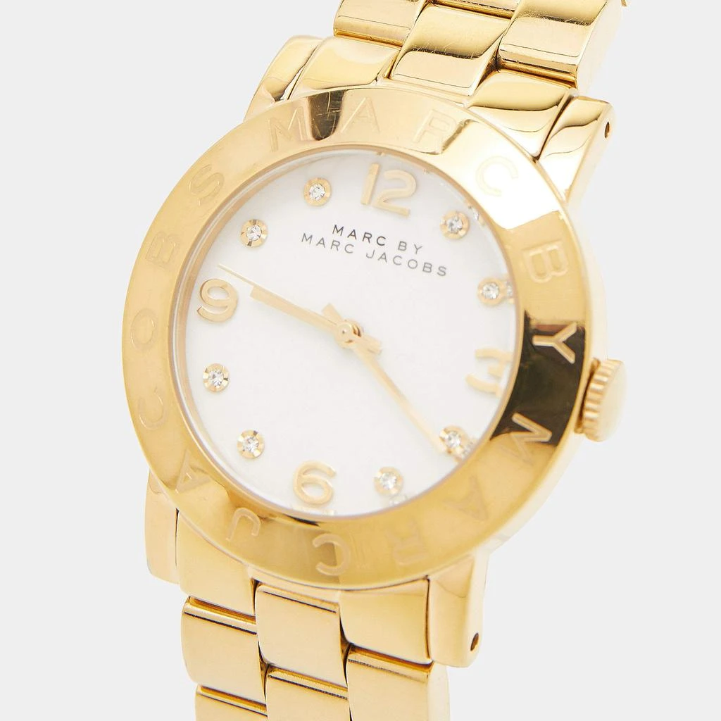 商品[二手商品] Marc Jacobs|Marc by Marc Jacobs White Yellow Gold Plated Stainless Steel Amy MBM3056 Women's Wristwatch 36 mm,价格¥804,第2张图片详细描述