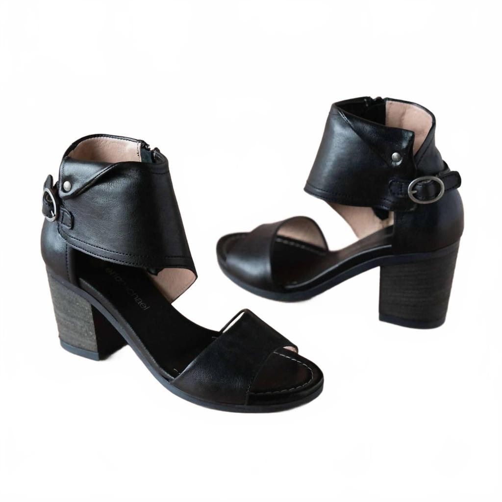 Damensandale Callie aus schwarzem Leder image 2