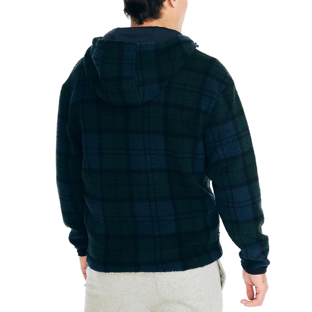 商品Nautica|Men's Plaid Quarter-Zip Fleece Hoodie,价格¥440,第2张图片详细描述