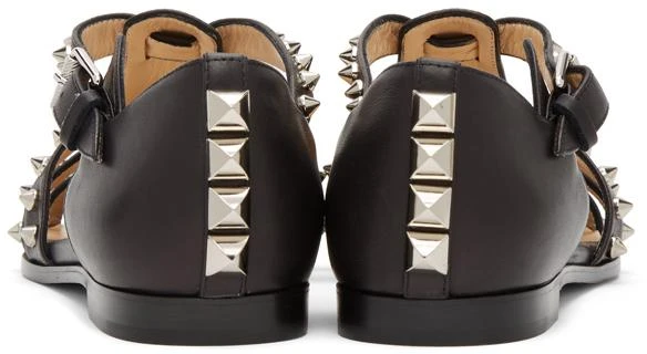 商品Christian Louboutin|Black LoubiClou Flat Sandals,价格¥6955,第4张图片详细描述
