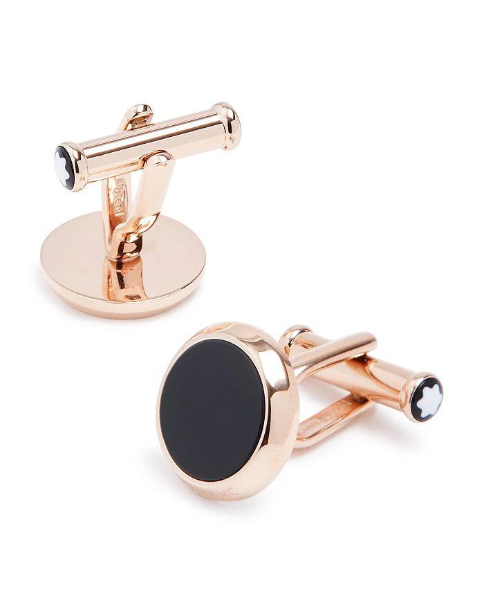 商品MontBlanc|Meisterstück Rose Gold & Onyx Round Cufflinks,价格¥2058,第1张图片