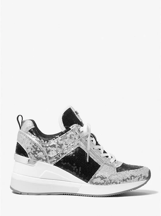 商品Michael Kors|Georgie Two-Tone Sequined Canvas Trainer,价格¥670,第2张图片详细描述