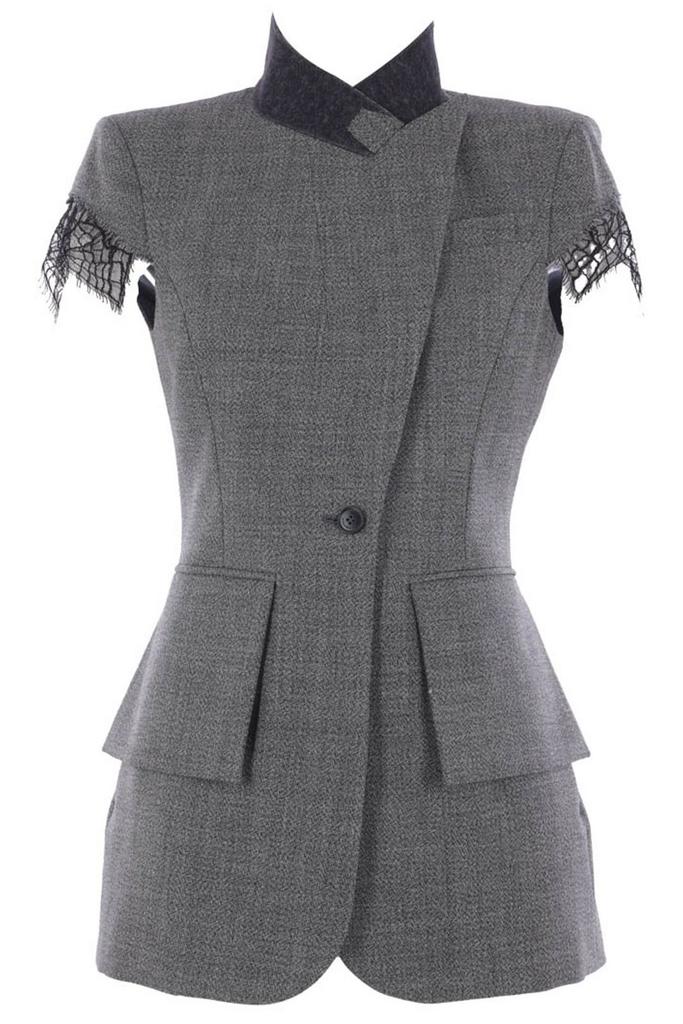 Alexander McQueen T-Bar Lace Detailed Jacket – On Sale Now with Up