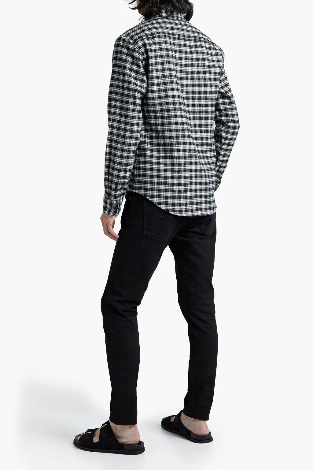 商品Sandro|Checked cotton-flannel shirt,价格¥791,第3张图片详细描述