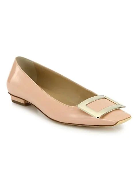 商品Roger Vivier|Belle Vivier Patent Leather Mid-Heel Flats,价格¥5218,第2张图片详细描述