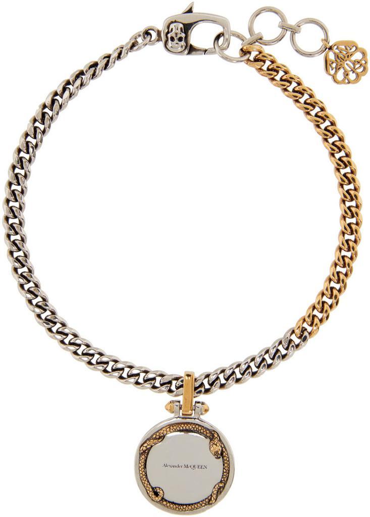 商品Alexander McQueen|Silver & Gold Snake Bracelet,价格¥2147,第4张图片详细描述