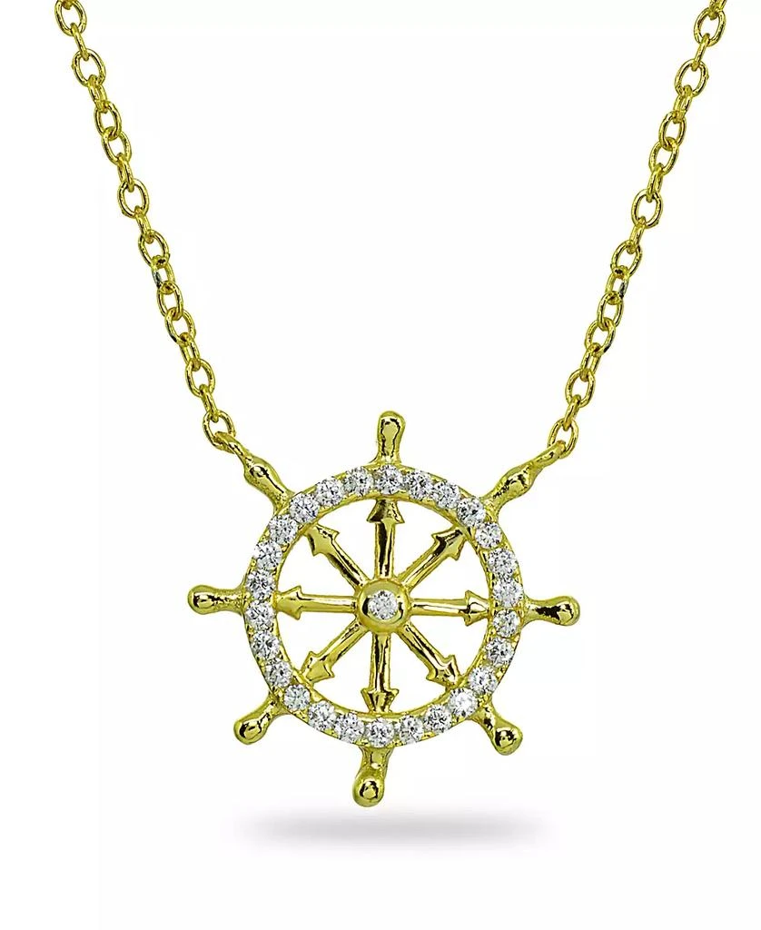 商品Giani Bernini|Cubic Zirconia Ship's Wheel Necklace in Sterling Silver or 18k Gold over Sterling Silver,价格¥618,第1张图片详细描述