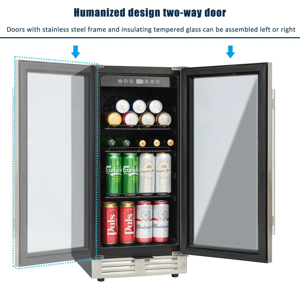 商品Simplie Fun|Built-in and Freestanding 15" Mini Beverage Refrigerator/Wine Cabinet,价格¥6981,第5张图片详细描述