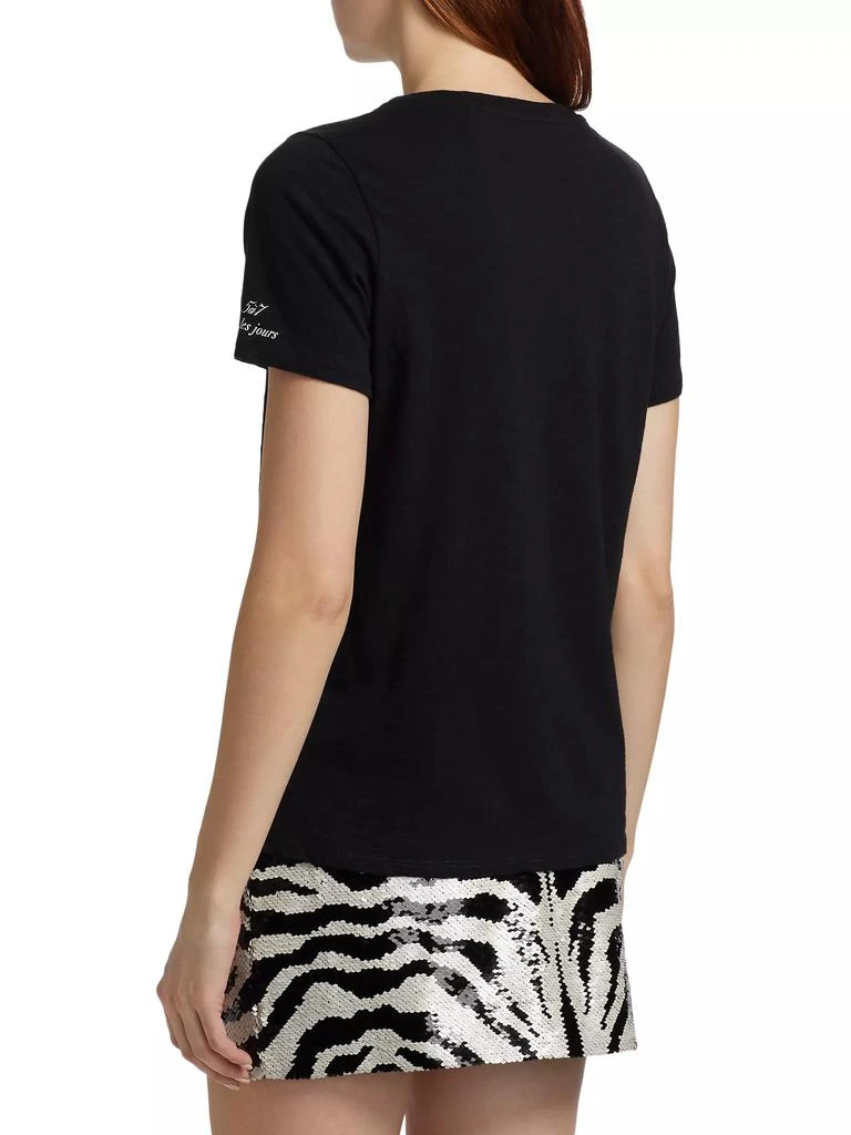 商品Cinq à Sept|'Bonjour Mon Amour' Embellished Eiffel Tower Cotton T-Shirt,价格¥1384,��第5张图片详细描述