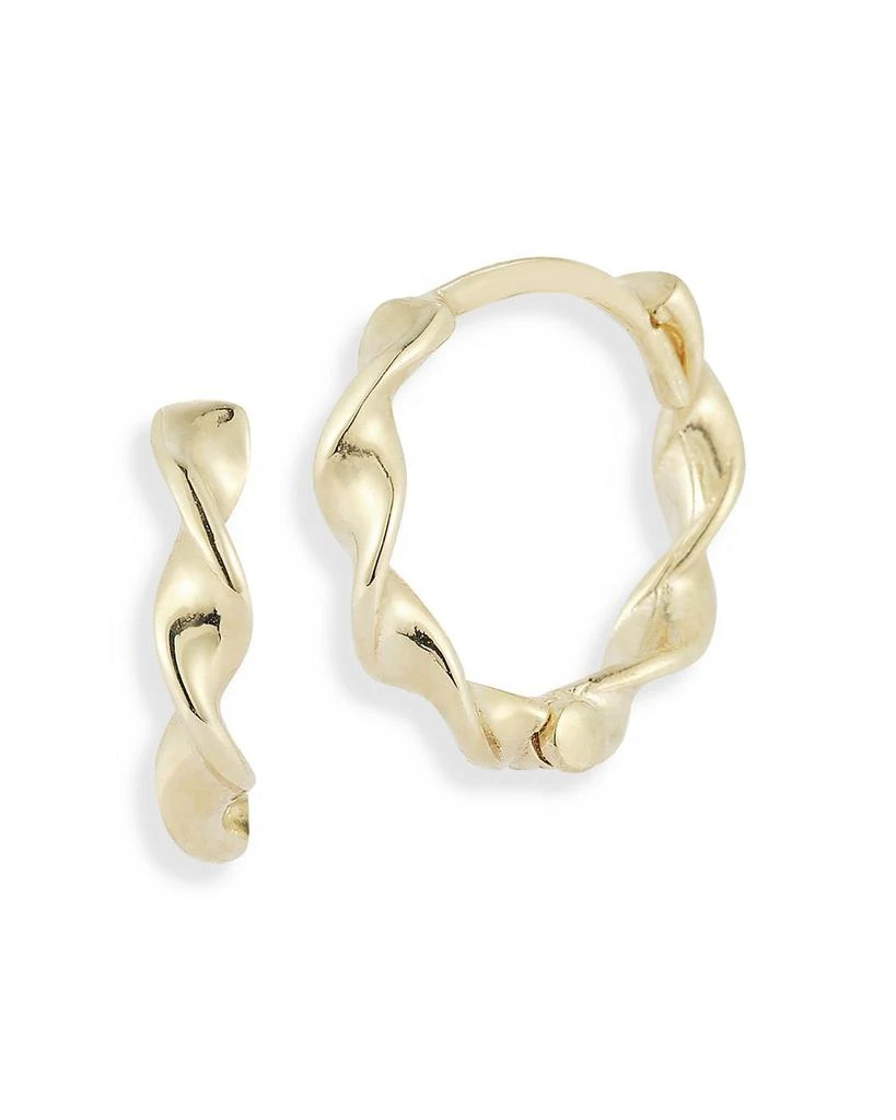 商品Moon & Meadow|14K Yellow Gold Twist Huggie Hoop Earrings,价格¥1835,第1张图片