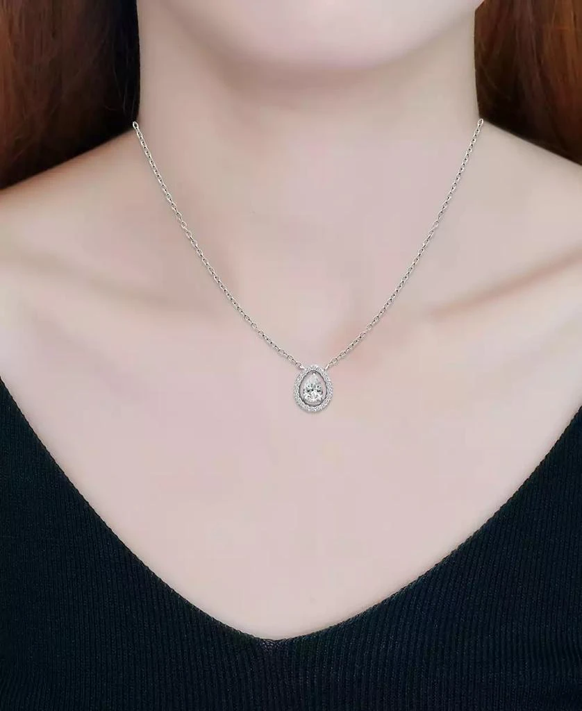 商品Giani Bernini|Cubic Zirconia Pear Halo Pendant Necklace in 18k Gold-Plated Sterling Silver, 16" + 2", Created for Macy's,价格¥483,第2张图片详细描述