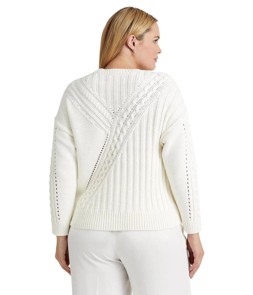 商品Ralph Lauren|Plus Size Cotton-Blend Crew Neck Sweater,价格¥1093,第2张图片详细描述