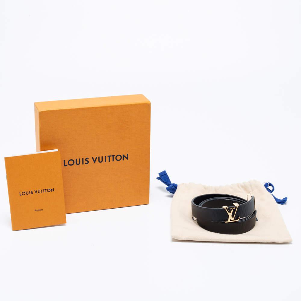 Louis Vuitton Black Embossed Leather LV Initiales Belt 75CM商品第5张图片规格展示