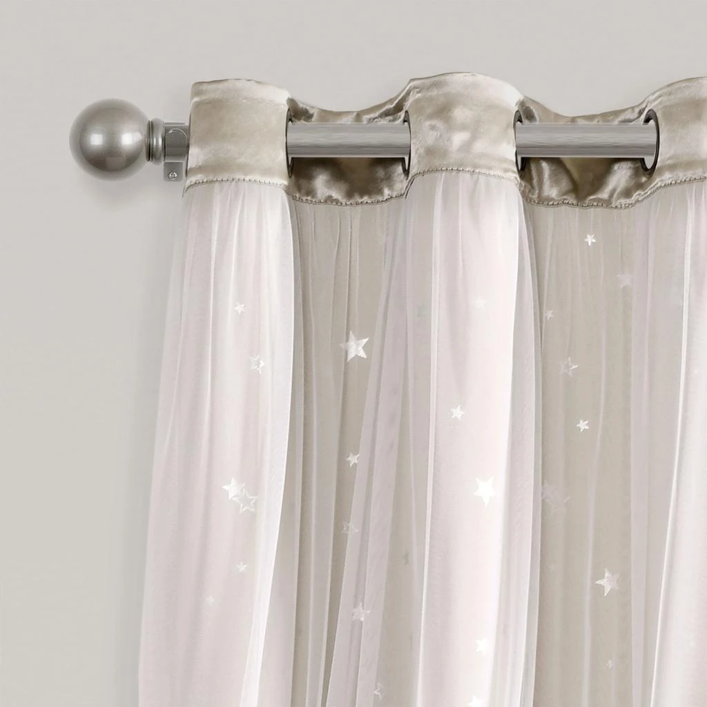 商品Lush Decor|Star Sheer Insulated Grommet Blackout Curtain Panel Set,价格¥456,第4张图片详细描述