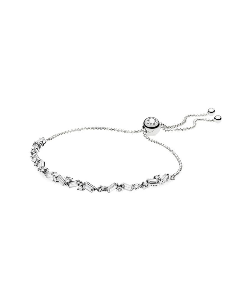 PANDORA Silver Sparkling CZ Ice Cube Slider Tennis Bracelet商品第1张图片规格展示