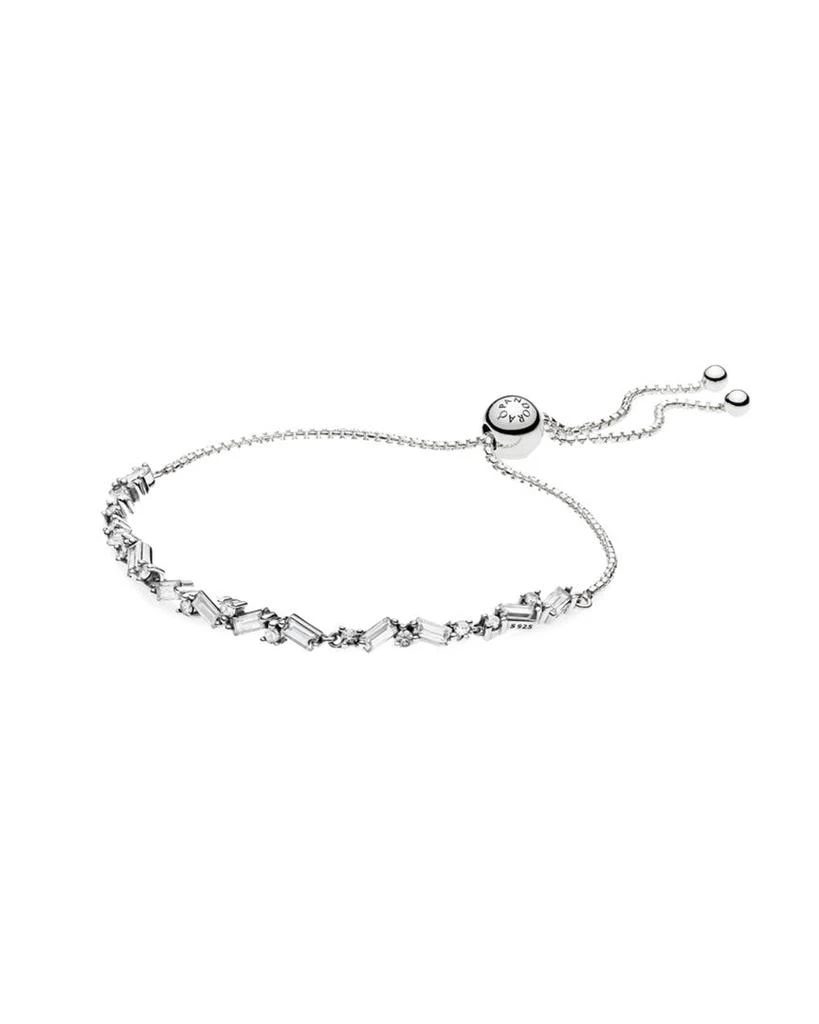 商品PANDORA|PANDORA Silver Sparkling CZ Ice Cube Slider Tennis Bracelet,价格¥394,第1张图片