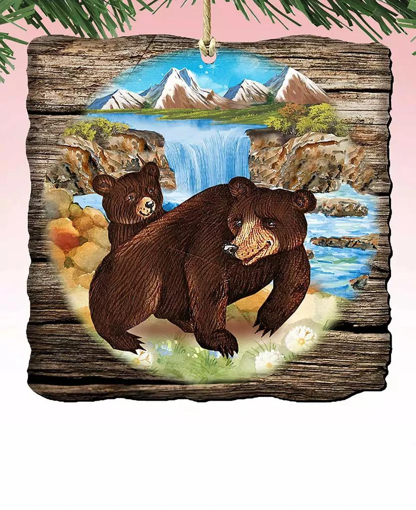 商品Designocracy|Bear Cabin Wooden Christmas Ornament, Set of 2,价格¥375,第5张图片详细描述