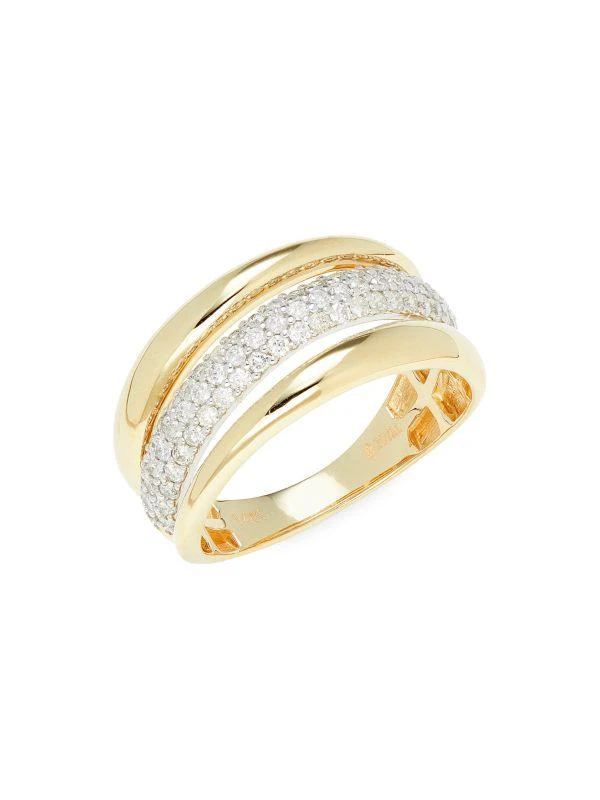 商品Saks Fifth Avenue|14K Two Tone Gold & 0.60 TCW Diamond Ring,价格¥14420,第1张图片