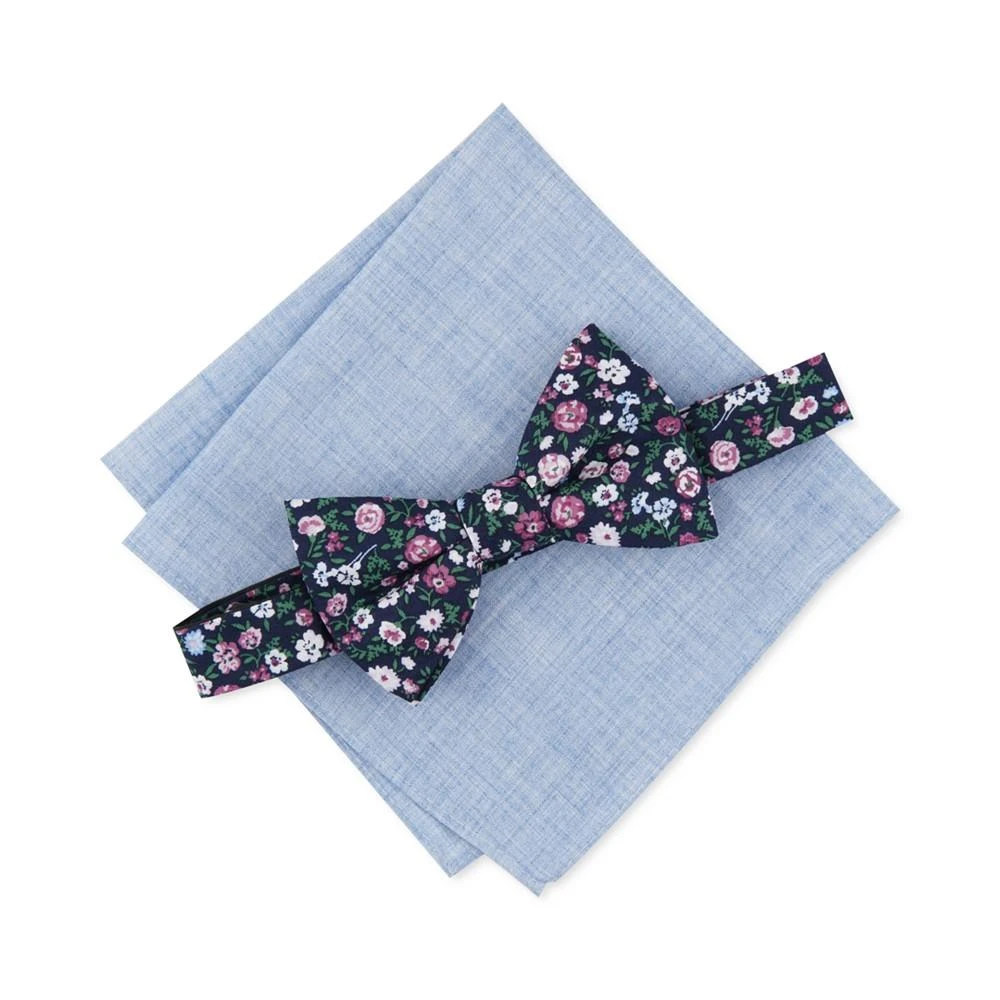 商品Bar III|Men's Floral Pre-Tied Bow Tie & Solid Pocket Square Set, Created for Macy's,价格¥165,第1张图片