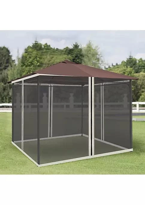 商品Outsunny|10 X 13 Universal Replacement Mesh Sidewall Netting For Patio Gazebos With Zippers Sidewall Only Black,价格¥449,第2张图片详细描述