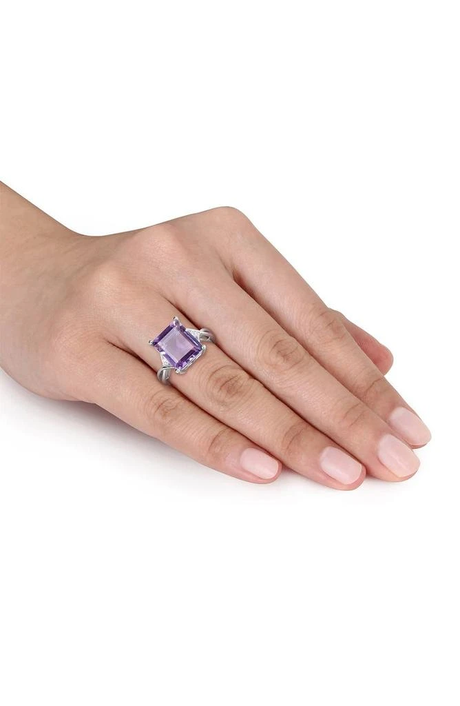 商品DELMAR|Emerald Cut Amethyst & White Topaz Ring,价格¥702,第3张图片详细描述