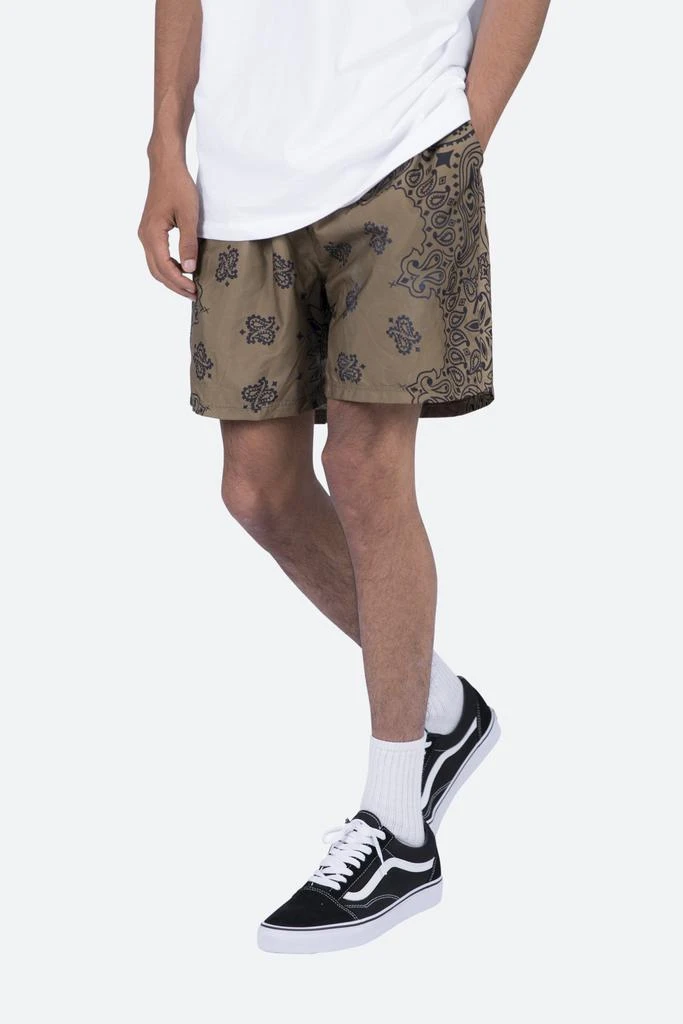 商品MNML|Nylon Paisley Shorts - Brown,价格¥181,第2张图片详细描述