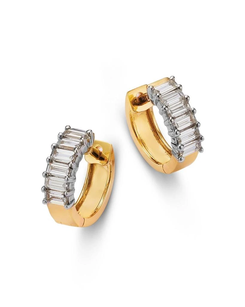 商品Moon & Meadow|14K Yellow Gold Lab Grown Diamond Baguette Huggie Hoop Earrings,价格¥7452,第1张图片