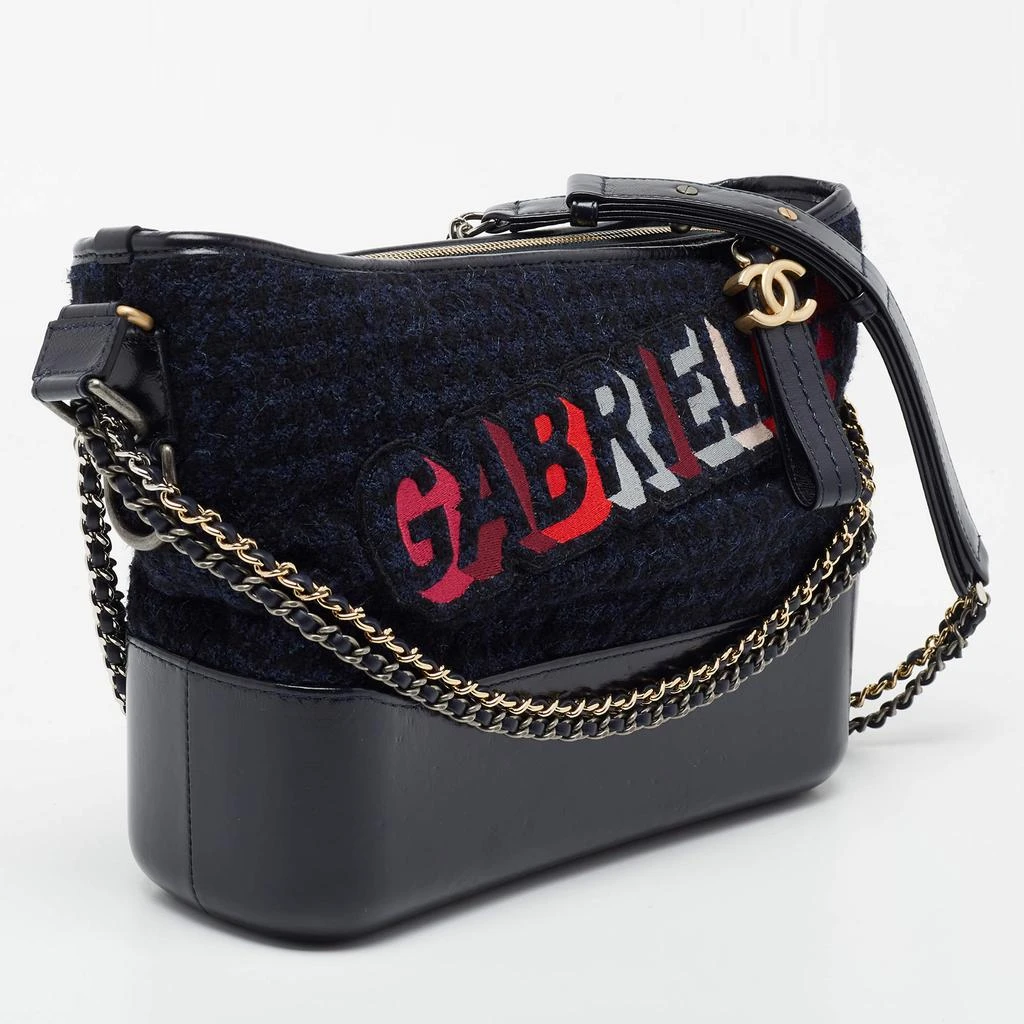 商品[二手商品] Chanel|Chanel Black/Blue Tweed And Leather Gabrielle Shoulder Bag,价格¥16496,第3张图片详细描述