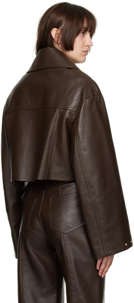 商品Nanushka|Brown Sapir Regenerated Leather Jacket,价格¥4812,第5张图片详细描述