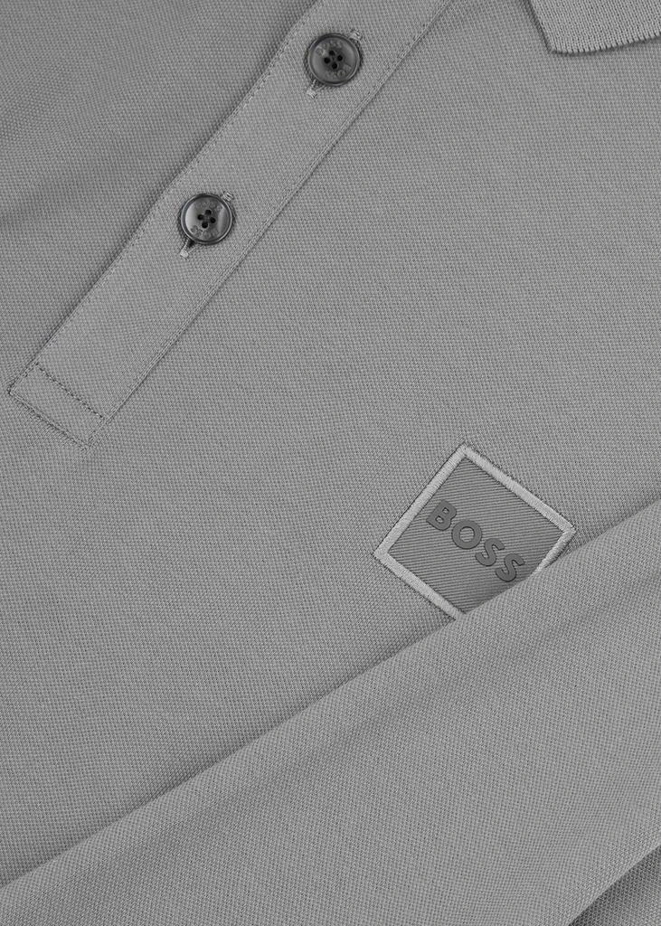 商品Hugo Boss|Passerby grey piqué stretch-cotton polo shirt,价格¥555,第5张图片详细描述