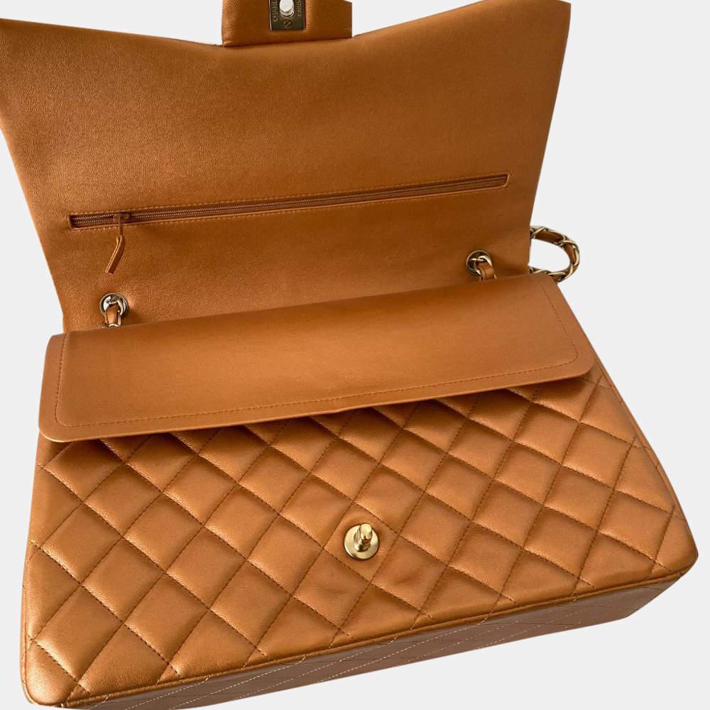 商品[二手商品] Chanel|Chanel Bronze Quilted Leather Maxi Shoulder Bag,价格¥37515,第6张图片详细描述