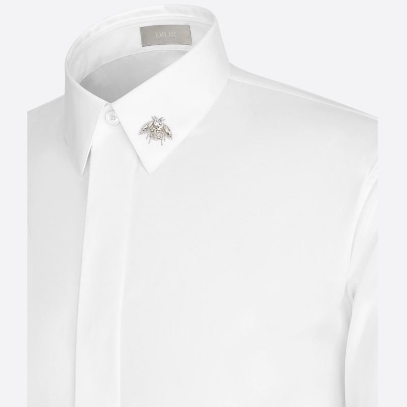 【预售3-7天】迪奥  男士新款银色金属蜜蜂长袖衬衫 013C501F1581_C080商品第2张图片规格展示