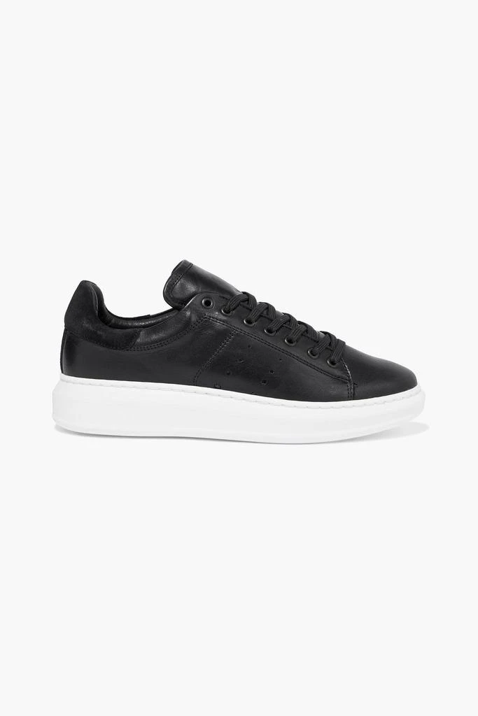 商品IRIS & INK|Clotilde suede-trimmed leather sneakers,价格¥1228,第1张图片