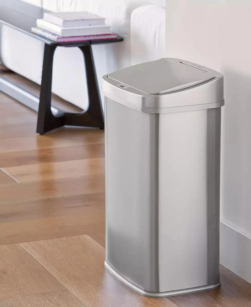 Nine Stars 13.2 Gallon Stainless Steel Sensor Trash Can with Silver Trim 商品