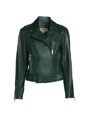 商品Michael Kors|Leather Moto Jacket,价格¥875,第3张图片详细描述