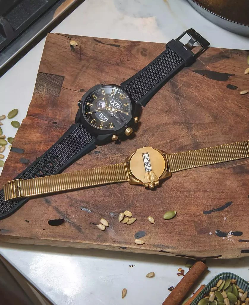 商品Diesel|Men's Mega Chief Black Silicone Strap Watch 51mm,价格¥905,第4张图片详细描述