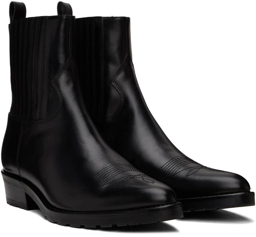 商品Toga Virilis|SSENSE Exclusive Black Embroidered Chelsea Boots,价格¥2862,第4张图片详细描述